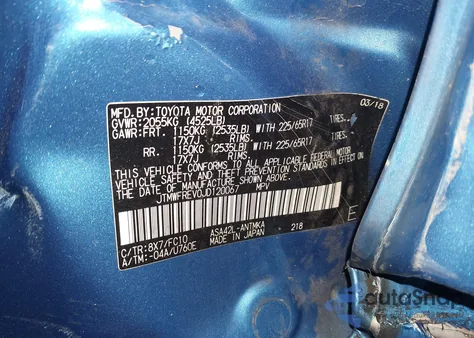 2018 Toyota Rav4 Xle from USA, damaged, VIN JTMWFREV0JD120067